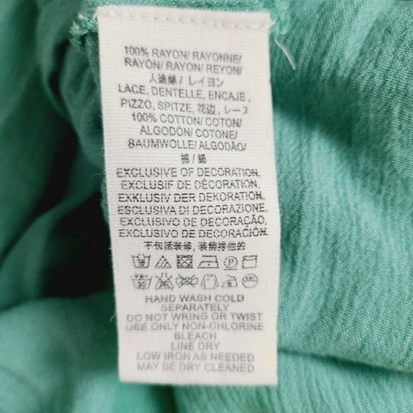 Free People Will Wait For You Boho Embroidered Midi Dress Green Gauze Flowy XS - Picture 8 of 10